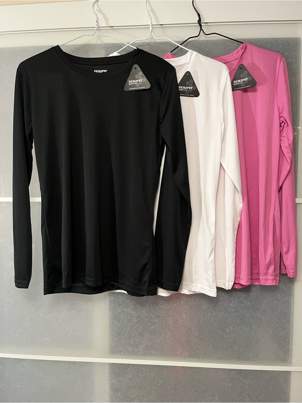 Long Sleeve Performance Tee - Black, White, Pink